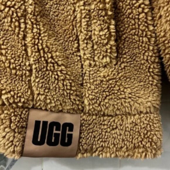 Ugg Women’s Frankie Sherpa Trucker Jacket Chestnut Size Large Minimalist Casual - Picture 4 of 6